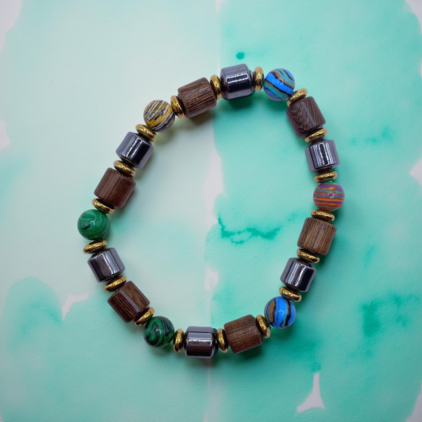 Bracciale Uomo Elastico tipo Legno