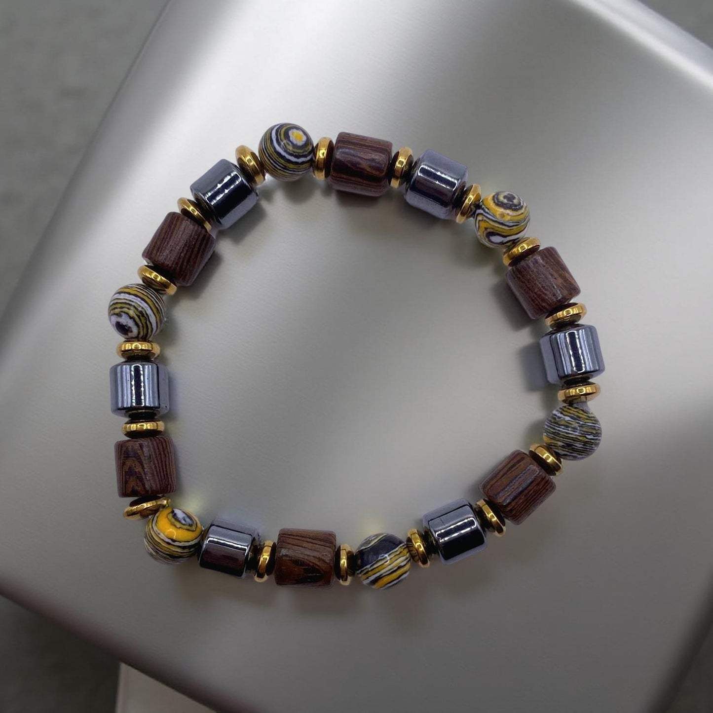 Bracciale Uomo Elastico tipo Legno