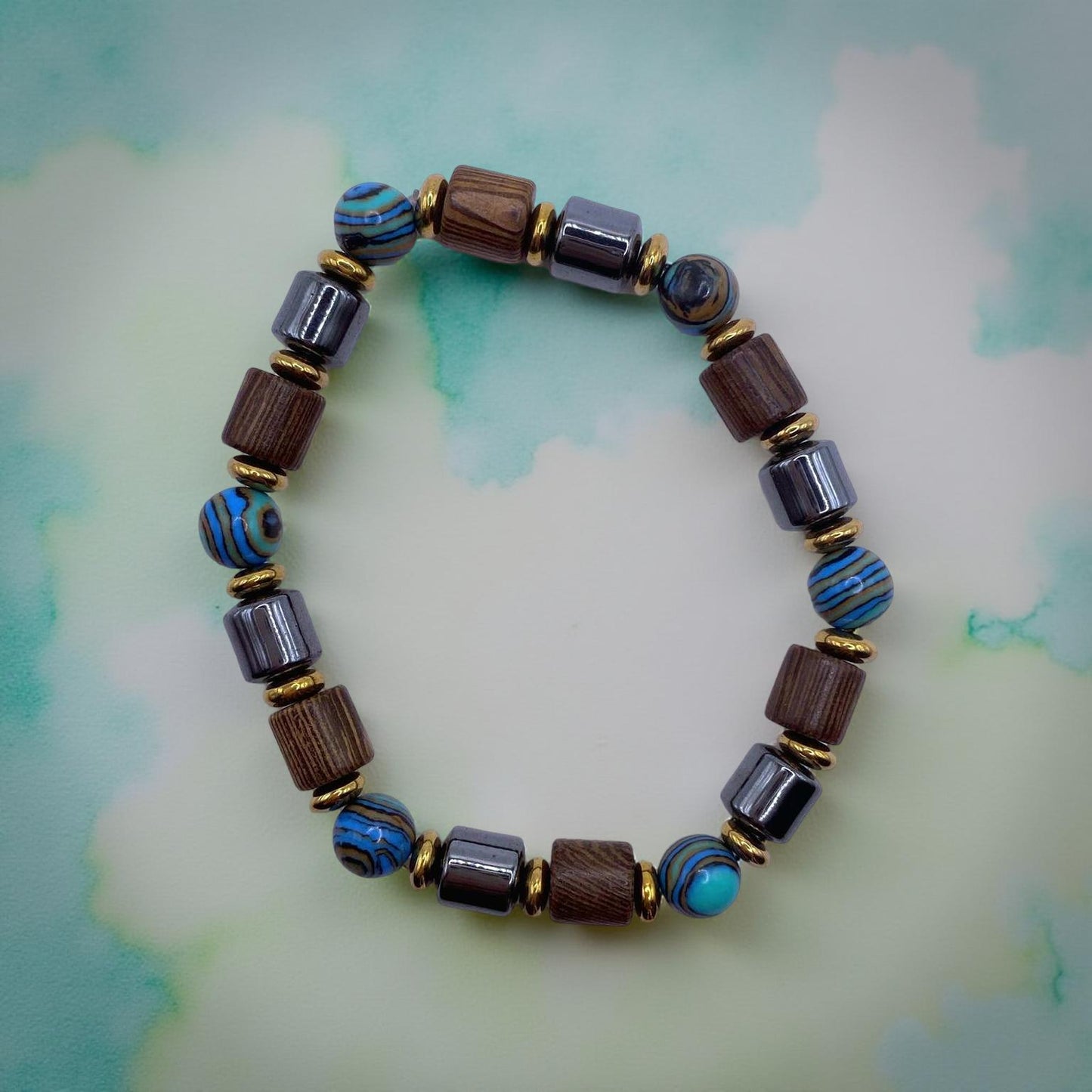 Bracciale Uomo Elastico tipo Legno
