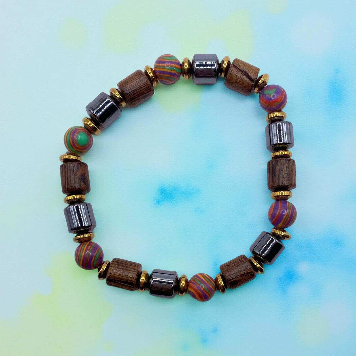 Bracciale Uomo Elastico tipo Legno