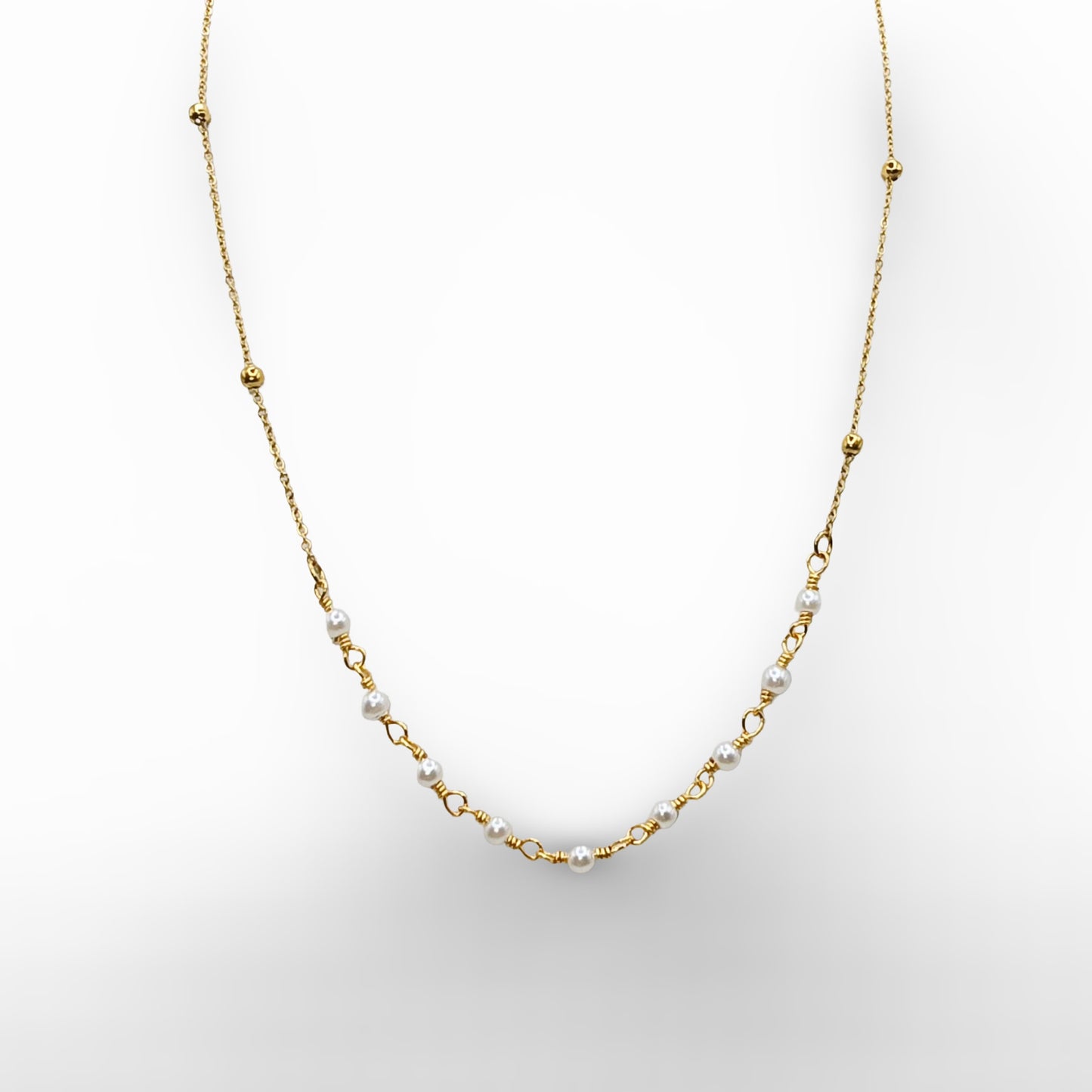 Collana Miss Mini Perlina Dorata