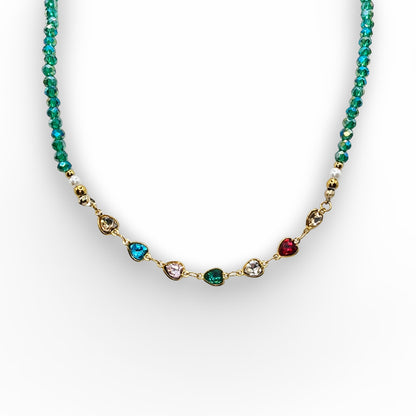 Collana Miss Cuori colorati gold double face