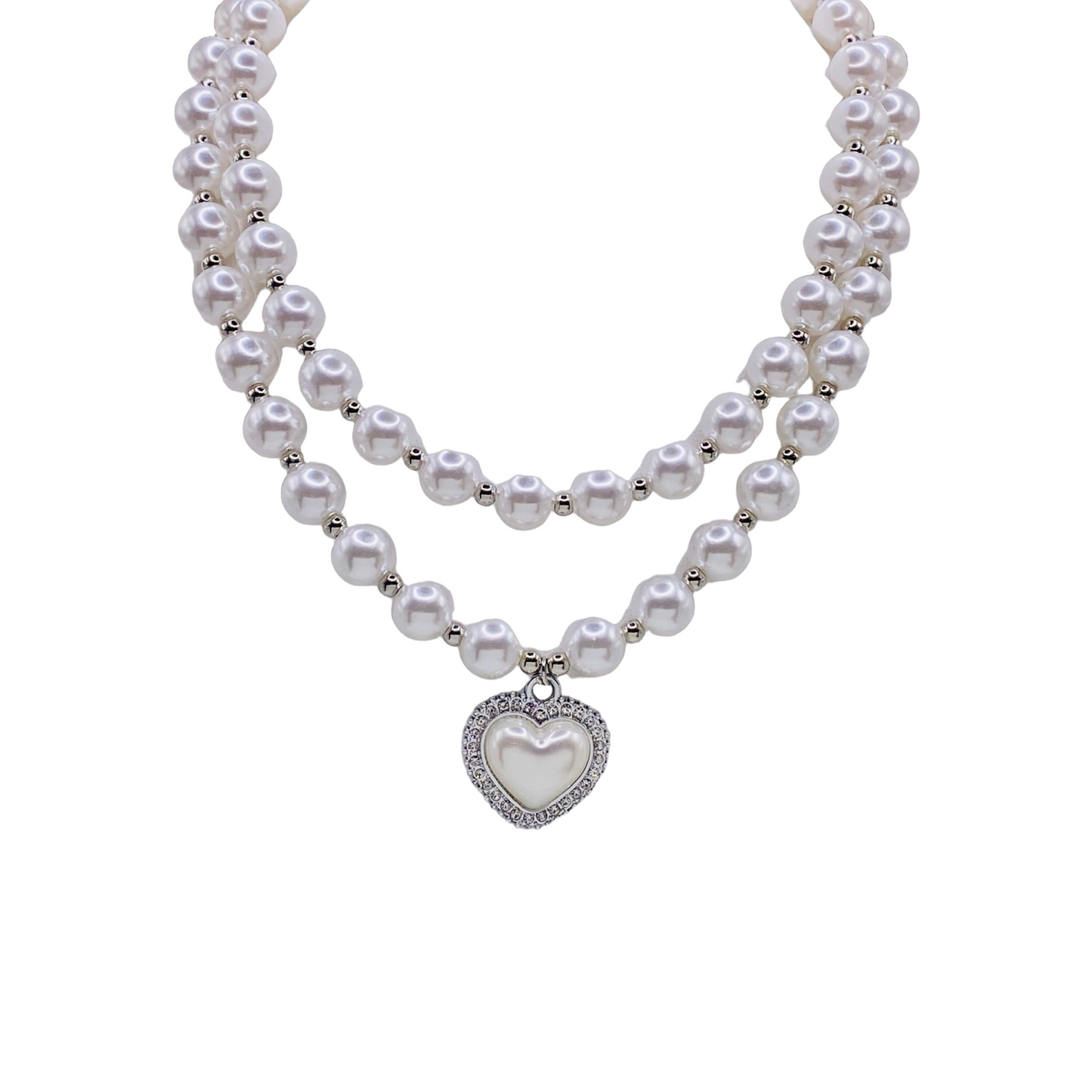 Collana doppia Miss Cuore in Perla