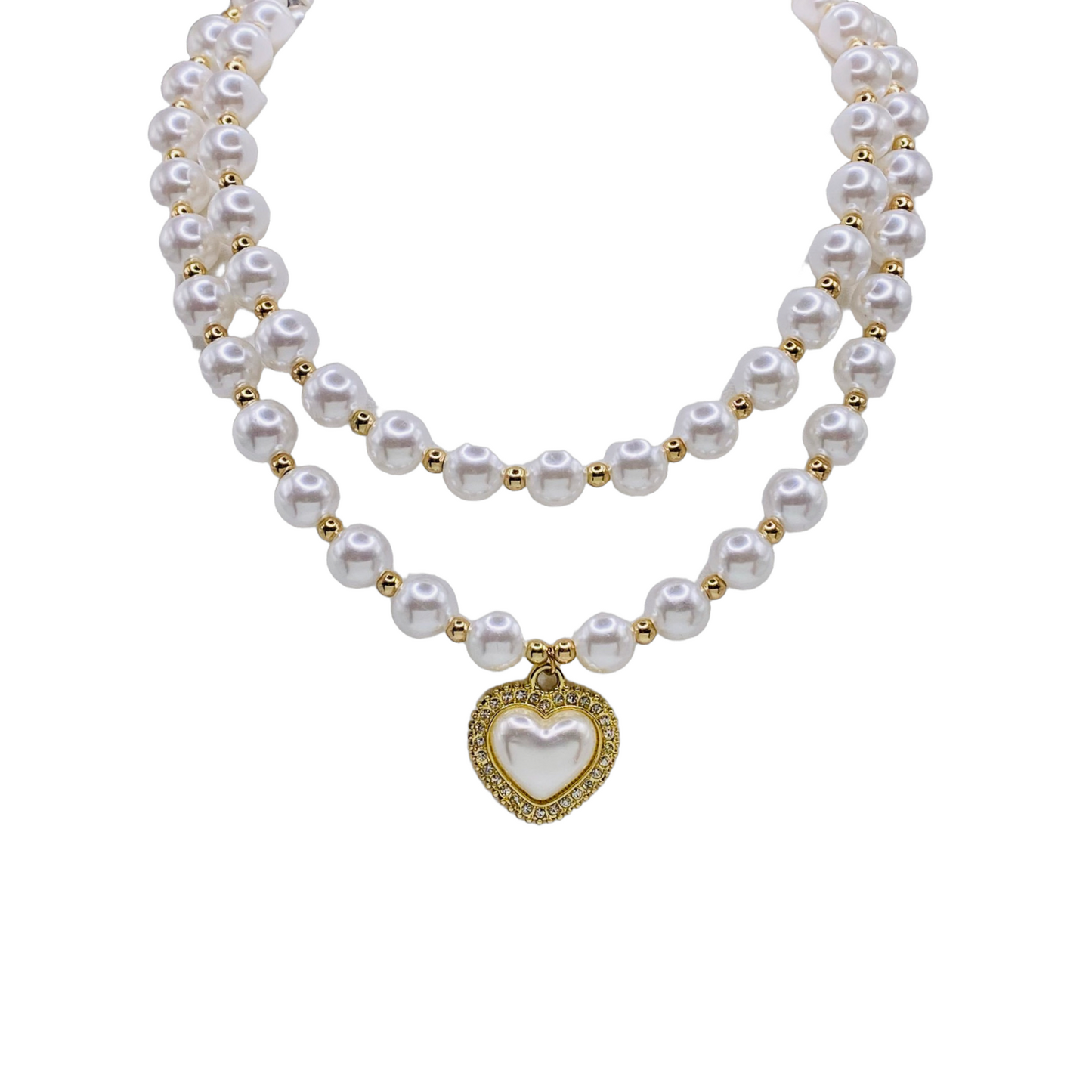 Collana doppia Miss Cuore in Perla