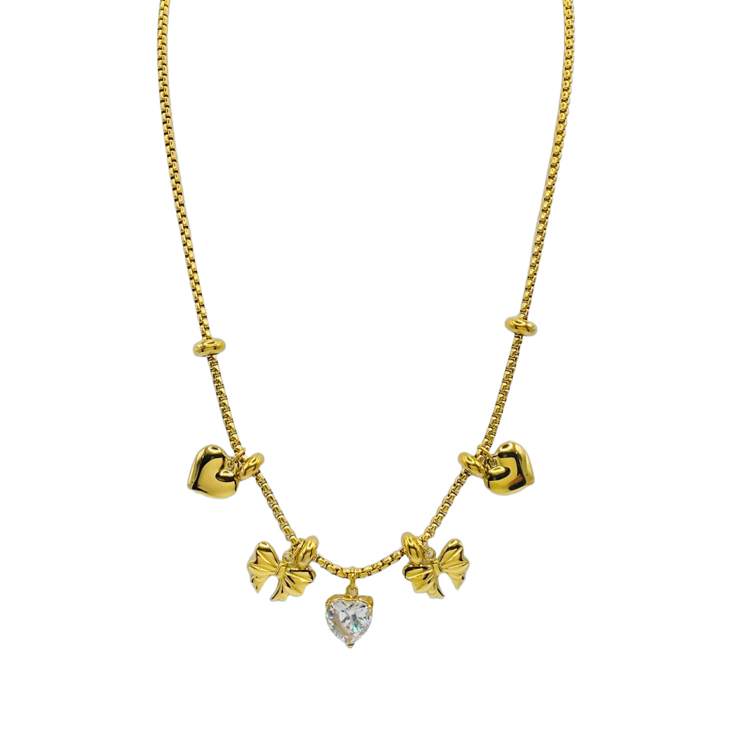 Collana Miss Cuore e Fiocco Charms