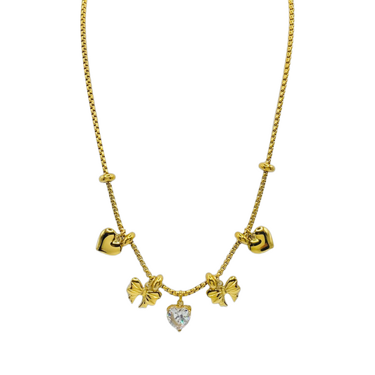 Collana Miss Cuore e Fiocco Charms