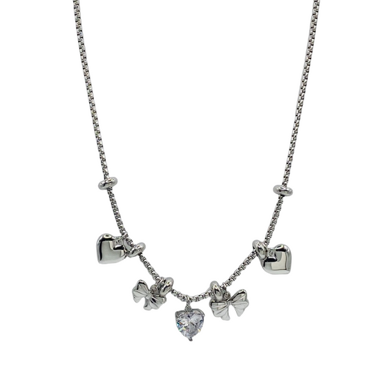 Collana Miss Cuore e Fiocco Charms