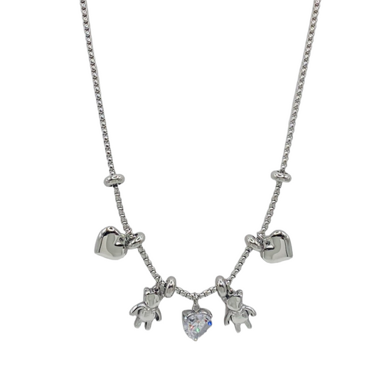 Collana Miss Teddy e Cuore Charms