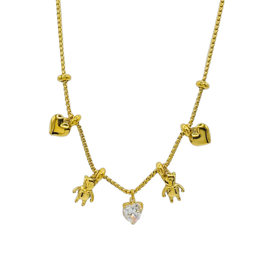 Collana Miss Teddy e Cuore Charms