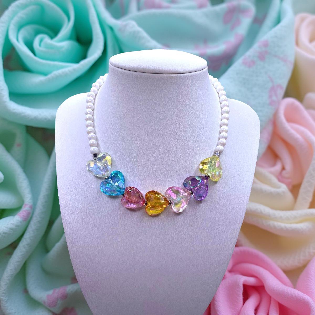 Collana/Choker Miss Cuori Iridescenti