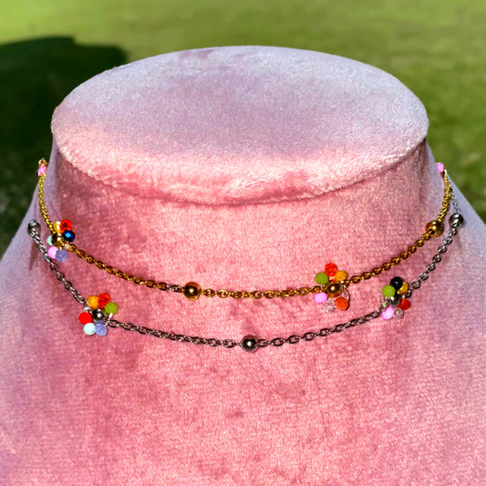 Collana Choker Miss Flower Multicolor