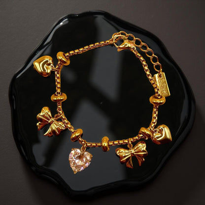 Bracciale Miss Cuore e Fiocco Charms